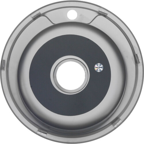 Мойка 490 MELANA 0,6/170 ДЕКОР врезная круглая с сифоном  (151Dta*16)