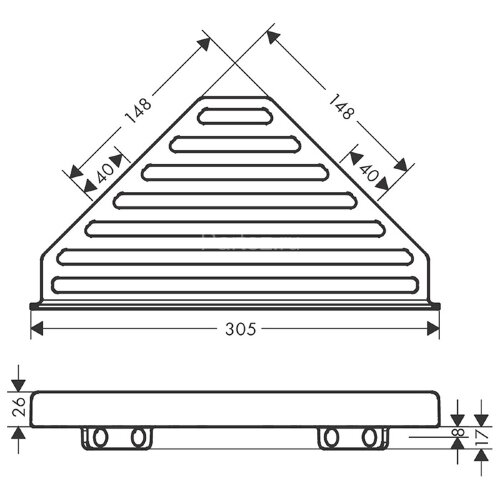 Полка для душа угловая Hansgrohe AddStoris, шлифованный черный хром (41741340)