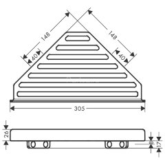 Полка для душа угловая Hansgrohe AddStoris, шлифованный черный хром (41741340)