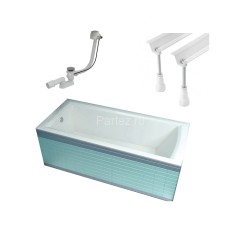 Ванна акриловая Ravak DOMINO PLUS 170x75 + Опора 75 + Сточный комплект хpом II квадратный