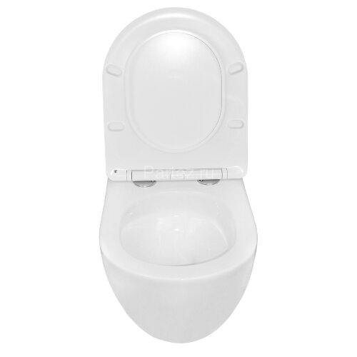 Унитаз подвесной Azario Trevi 495х360х390 безободковый, слив "ТОРНАДО", в комплекте с сидением микро