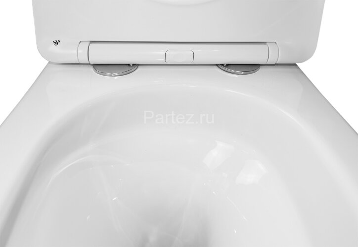 Унитаз подвесной Azario Trevi 495х360х390 безободковый, слив "ТОРНАДО", в комплекте с сидением микро