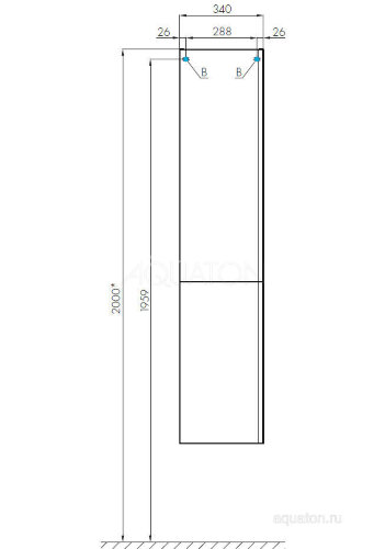 Пенал подвесной AQUATON Беверли левая, белый (1A235403BV01L)