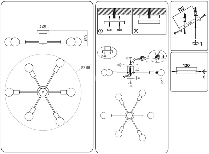 Потолочная люстра Ambrella TR80401