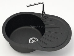 Кухонная мойка AZARIO Flora 730x450x215 искусственный мрамор, цвет черный (CS00079913)