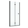 Душевая дверь Roca CAPITAL складная 90х195, толщина полотна 6мм универсальная, цвет профиля черный