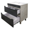 Комплект тумба Loranto Florena 70 710х470х810 напольная, с раковиной Azario Leon, темный бетон (CS00