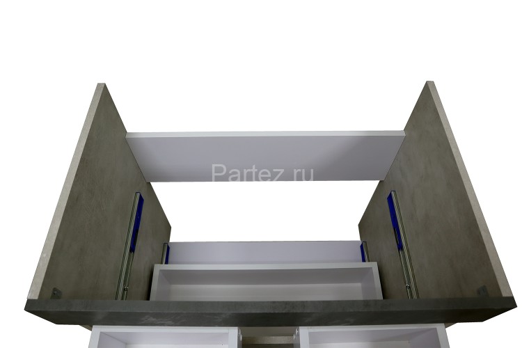 Комплект тумба Loranto Florena 70 710х470х810 напольная, с раковиной Azario Leon, темный бетон (CS00