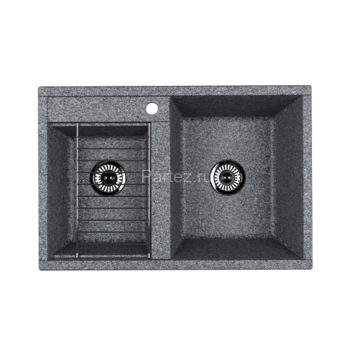 Мойка для кухни Aquaton Делия 78 DBL, 2 чаши, серый (1A723132DE230)