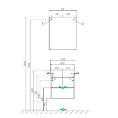 Тумба под раковину AQUATON Скай 50 подвесная, белая (1A238001SY010)