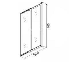 Шторка для ванны раздвижная Azario Merrit 100х140 цвет профиля серебро (AZ-NF6122 1000)