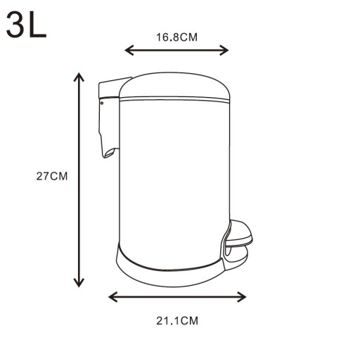 Ведро Azario , Хром матовый (AZ-301N-3L)