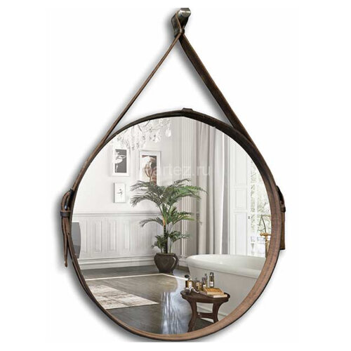 Зеркало AZARIO Капитан D610 c подсветкой и диммером, бесконтактный сенсор, коричн кожа (LED-00002332