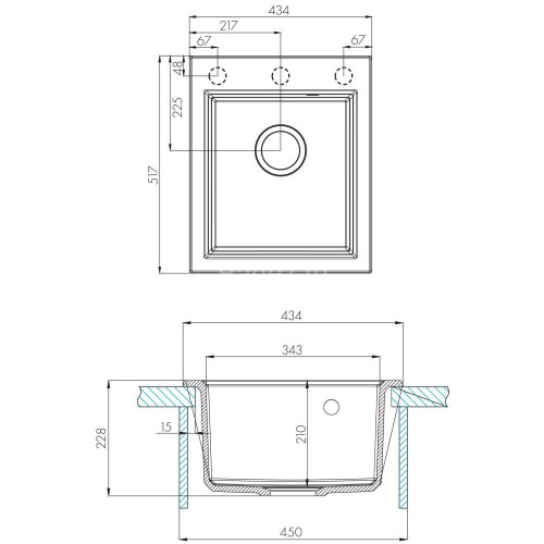 Кухонная мойка Aquaton Линеа, шампань (1A732932LW290)