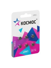 Элемент питания алкалиновый &quot;таблетка&quot; LR41/AG3 для часов (блист.6шт) КОСМОС KOCG3(LR41)6BL