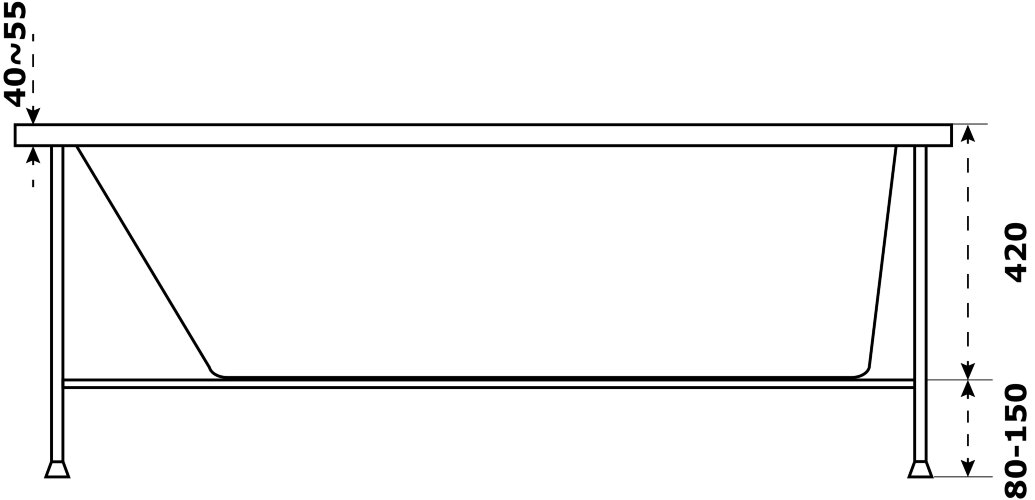 Каркас для ванны Azario Тенза, Бали разборный 1700x700/1700x750 (БТК0003)