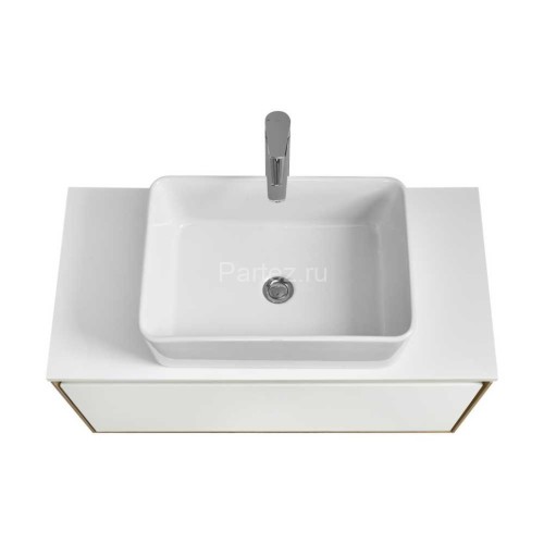 Тумба под раковину Aquaton Либерти 90 дуб эльвезия, белый глянец (1A279901LYC70)