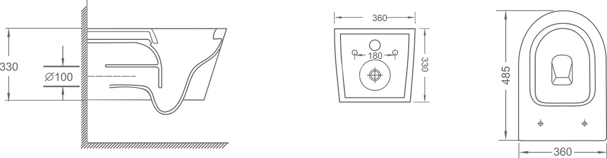 Сет LORANTO: Инсталляция + Унитаз подвесной KROSA 485х360х330 с системой смыва Tornado, в комплекте 