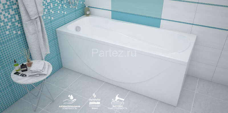 Ванна акриловая ALBERTO 1600х700мм