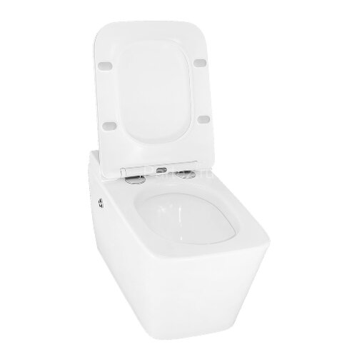 Унитаз импульсный Azario 360х590х380 подвесной, квадратный, быстросъемное сиденье микролифт, монтажн