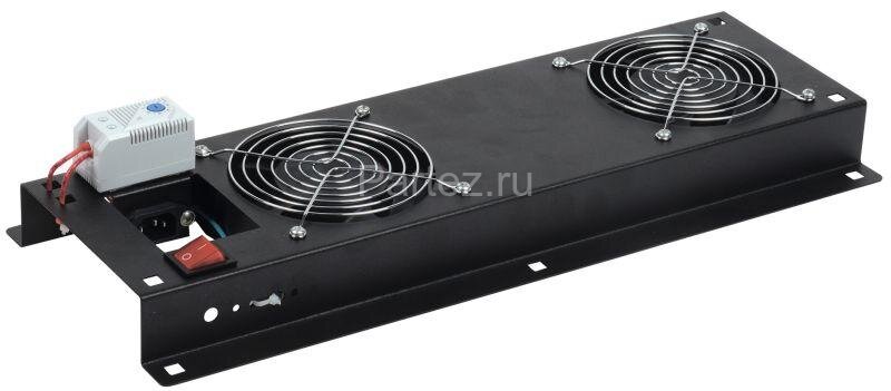 Панель вентиляторная с выключателем и термостатом 2 мод. черн. ITK FM05-22M