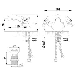Смеситель Lemark Vintage LM2808B для биде