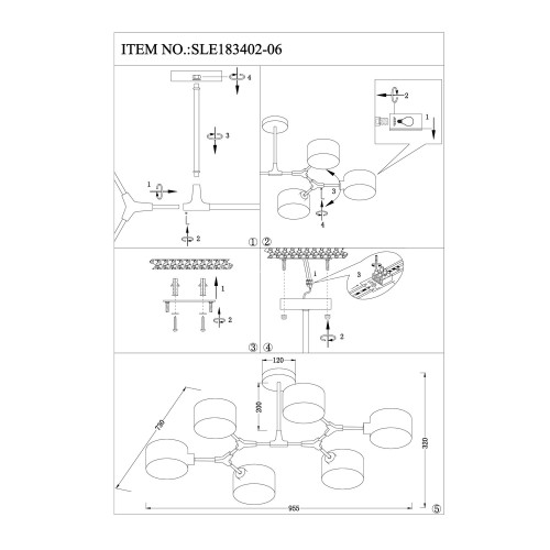 Потолочная люстра Evoluce SLE183402-06
