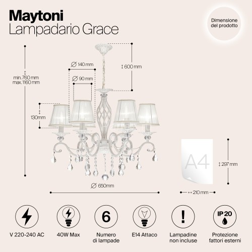Подвесная люстра Maytoni ARM247-06-G