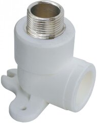 Угол комб. PPR-НР с креплением D20х1/2&quot; Lammin