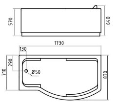 Акриловая ванна Gemy G9010 E L