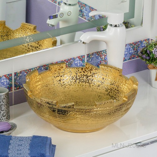 Накладная раковина melana mln-j2051g (золото)