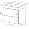 Комплект тумба Azario Мила 60 600х670х475 подвесная, с раковиной Tempo 60 (CS00091362)