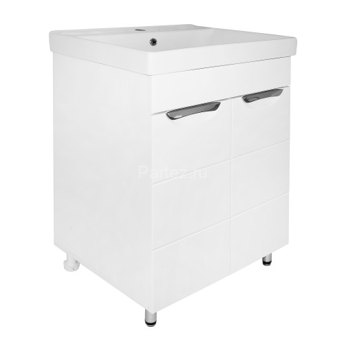 Комплект тумба Стиль- 60 "Соло" 600х470х890 напольная, фрезерованнй фасад, с раковиной Tempo 60 (CS0