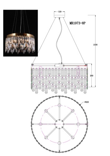 Подвесная люстра MyFar MR1973-8P