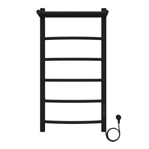 Полотенцесушитель электрический AZARIO VERONA 400/800 5 секций, с полкой, диммер справа, черный (AZ0