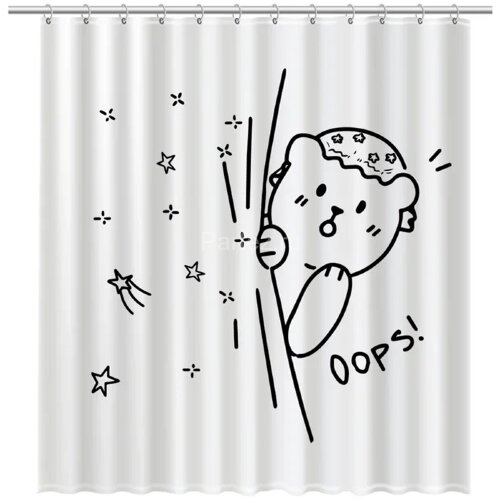 Шторка для ванны Fixsen Teddy Oops Белая ( FX-2505)