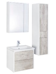 Зеркало-шкаф Roca Ronda, 60*14,5*78 см, с доводчиком, с розеткой, бетон/белый глянец (ZRU9303007)