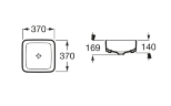 Раковина Roca INSPIRA SQUARE 370х370х140 мм, белая (7.3275.3.200.0)
