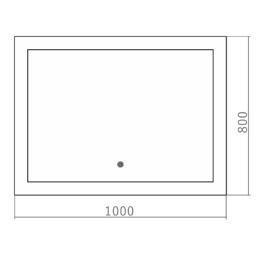 Зеркало AZARIO Норма-4 1000х800 (c подсветкой и диммером, часы+ сенсор выкл)