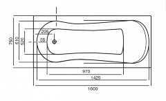 Roca UNO Акриловая прямоугольная ванна 160x75x50