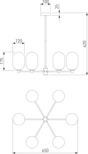 Потолочная люстра Eurosvet 60161/6 латунь