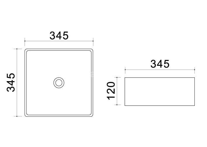 Раковина Azario 34,5х34х12, накладная, белая (AZ-41314)