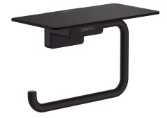 Держатель туалетной бумаги с полкой Hansgrohe AddStoris, матовый черный (41772670)