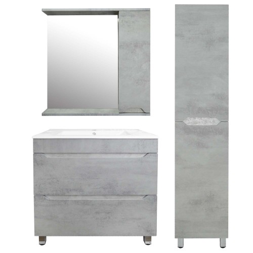 Комплект тумба Loranto Florena 70 710х470х810 напольная, с раковиной Azario Leon, светлый бетон (CS0