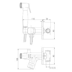 Смеситель Lemark Solo LM7165B с гигиеническим душем, встраиваемый