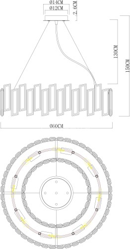 Подвесная люстра Divinare 3512/17 LM-8