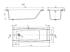 Ванна акриловая Santek Санторини прямоугольная 170х70
