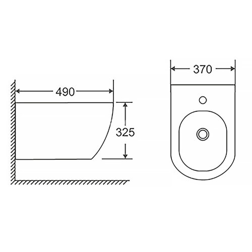Биде подвесное AZARIO MORANO 370х490х325 цвет белый (AZ-450WB)
