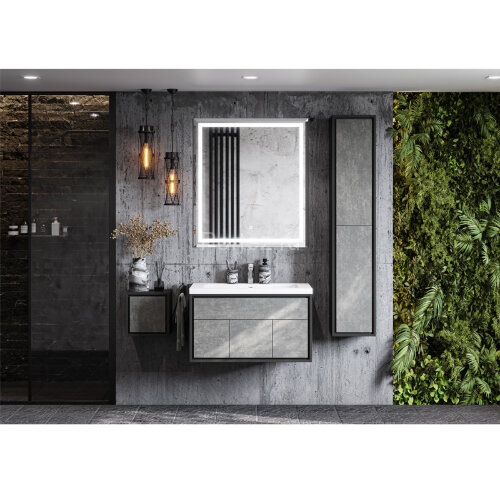 Тумба под раковину AQUATON Уэльс 80 NEW, подвесная, графит (1A267901WA6A0)