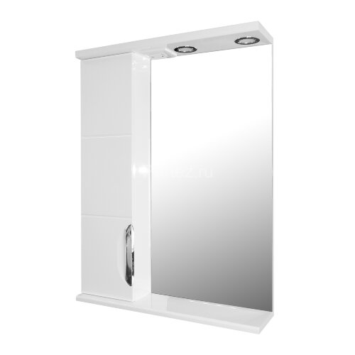 Зеркало-шкаф Loranto Стиль Соло 60 600х825х160 левостороннее, фрезерованный фасад, белый (CS00024779